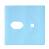 Placa p/ 1 Tomada + Furo 4x4 - Novara Celeste